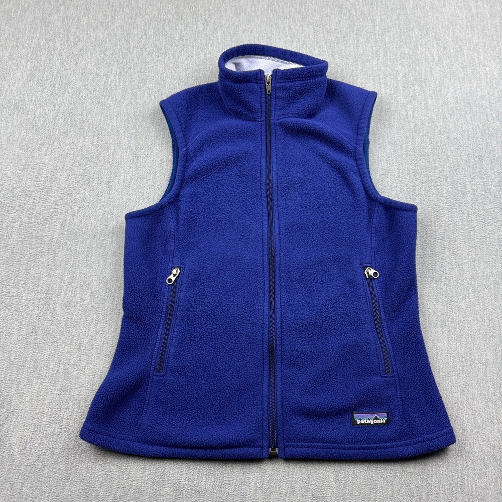 Vintage Patagonia Vest Women Small Purple Synchilla Fleece Full Zip Coat 25165